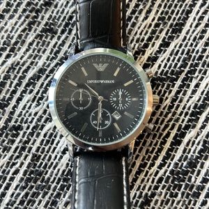 Armani Mens watch - black, lightly worn!